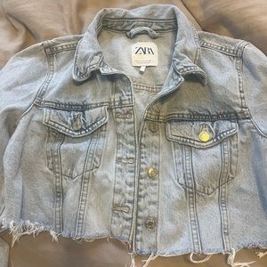 Zara cropped denim jacket